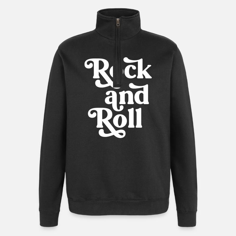 Rock'n'Roll-Retro-Schriftart - Quarter-Zip-Sweatshirt - Schwarz