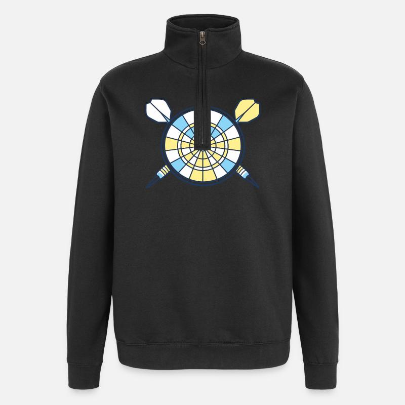 Zielscheiben-Dartkunst - Quarter-Zip-Sweatshirt - Schwarz