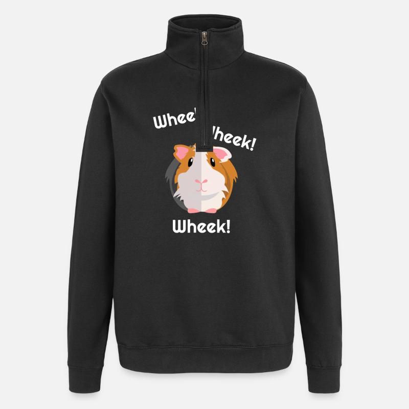TwoTone Guinea Pig Wheek Icon - Quarter-Zip Sweatshirt - black