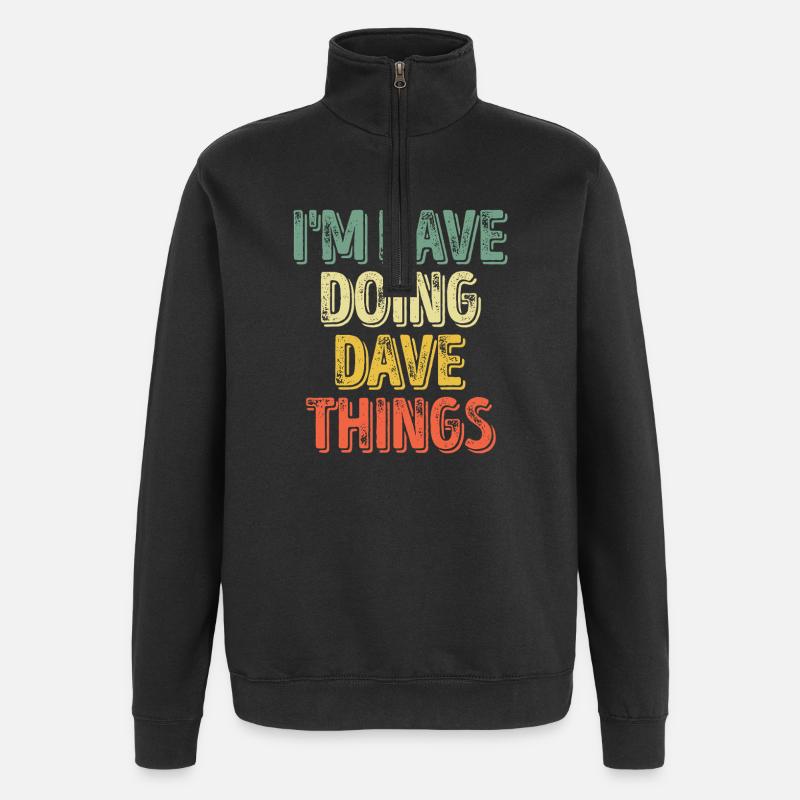Dave Doing Dave Things - Quarter-Zip Sweatshirt - black
