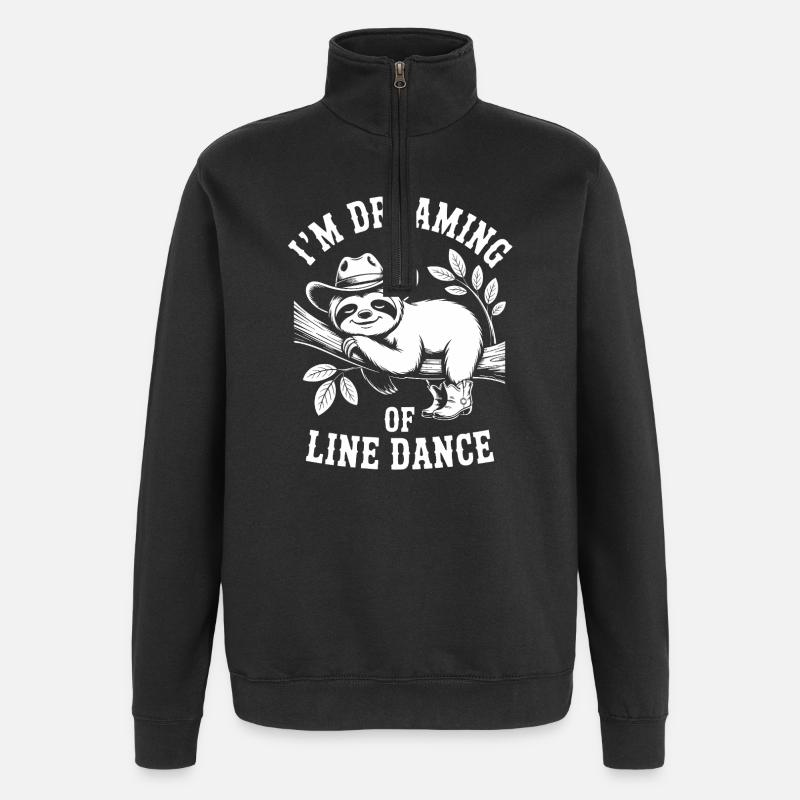 Sloth dreams of line dancing - Quarter-Zip Sweatshirt - black