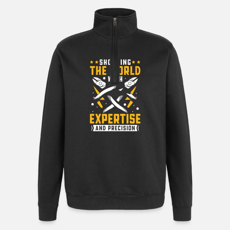 Electrician, Electronics Technician, Electrician - Quarter-Zip Sweatshirt - black