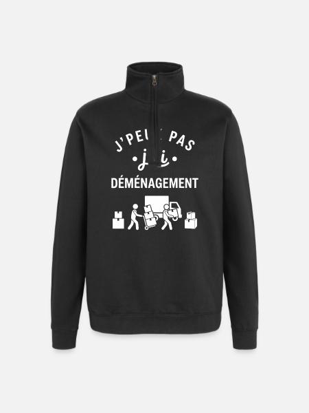 J'peux pas j'ai déménagement - Sweat à zip 1/4 - noir