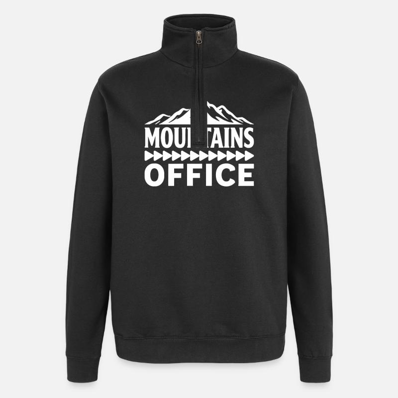 Mountains Office Bjergelsker-eventyr - Sweatshirt med 1/4 lynlås - sort