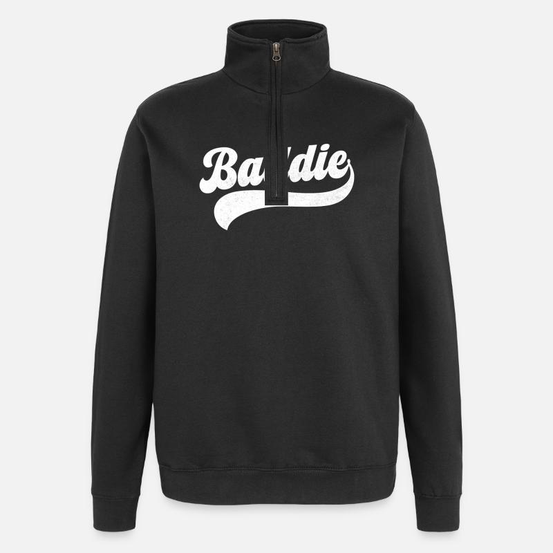 méchant - Sweat à zip 1/4 - noir