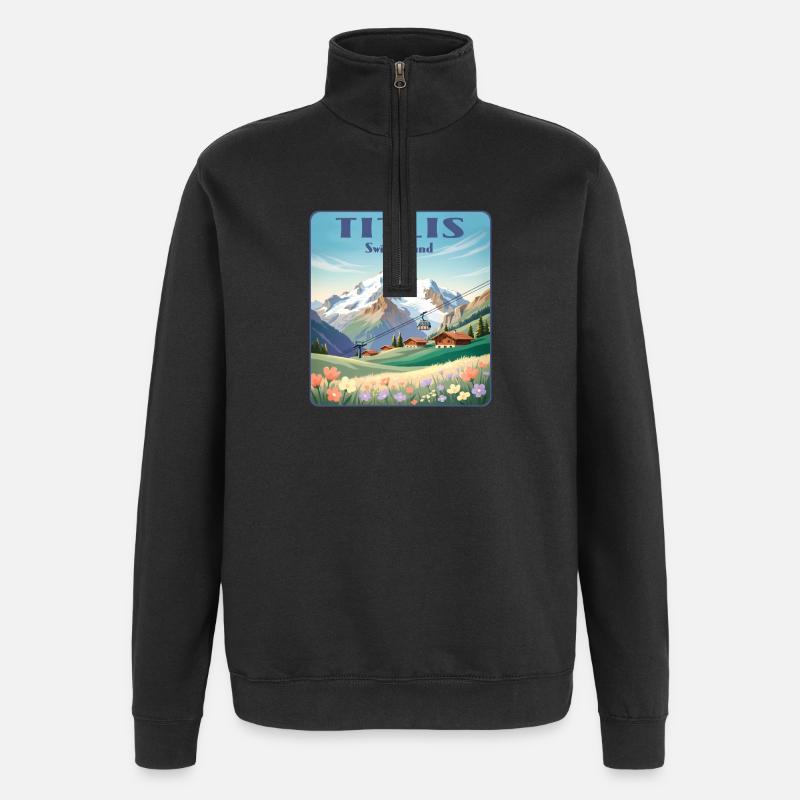 Titlis - Quarter-Zip Sweatshirt - black