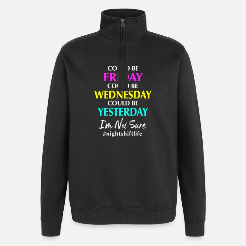 Night Shift Hospital Nursing Nurse - Quarter-Zip Sweatshirt - black