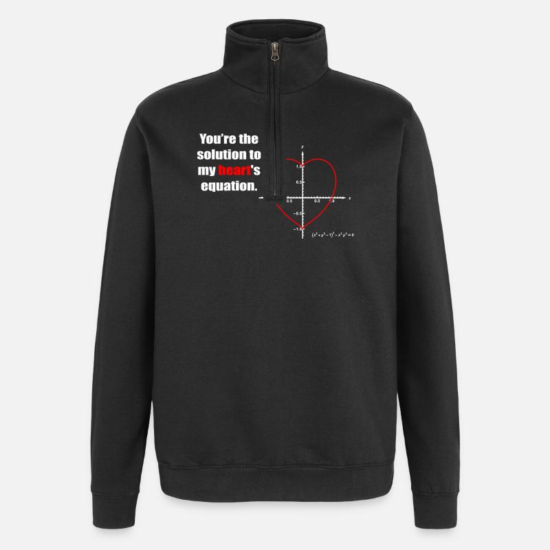 Herzgleichung auf Graph - Quarter-Zip-Sweatshirt - Schwarz