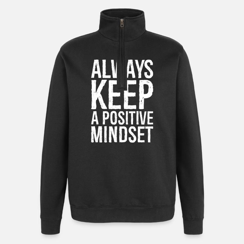 always keep a positive mindset - Sweat à zip 1/4 - noir