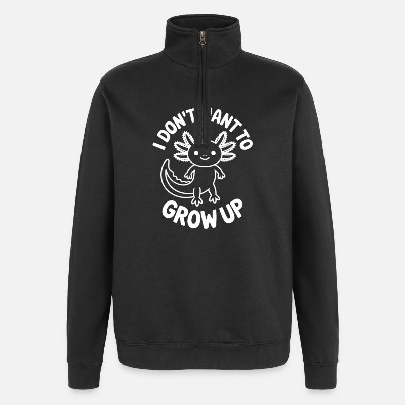 axolotl - Sweat à zip 1/4 - noir