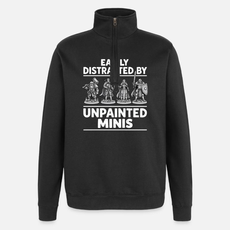 Unpainted minis distract - Quarter-Zip Sweatshirt - black