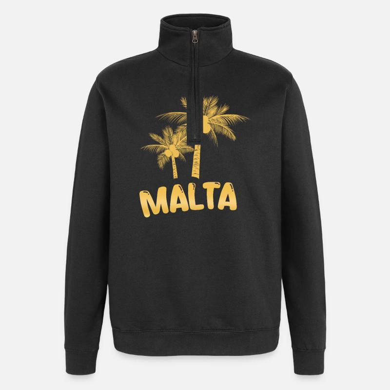 Malte - Sweat à zip 1/4 - noir