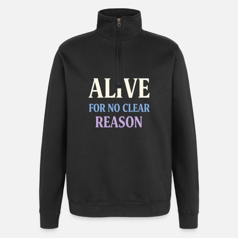 Humour existentiel, nihilisme, humour, - Sweat à zip 1/4 - noir