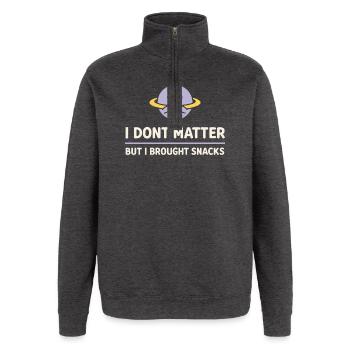 Existenzieller Humor, Nihilismus, Humor, - Quarter-Zip-Sweatshirt - Anthrazit - Vorne - AI Model Female 172 light (172cm) & AI Model Male 178 dark (178cm)