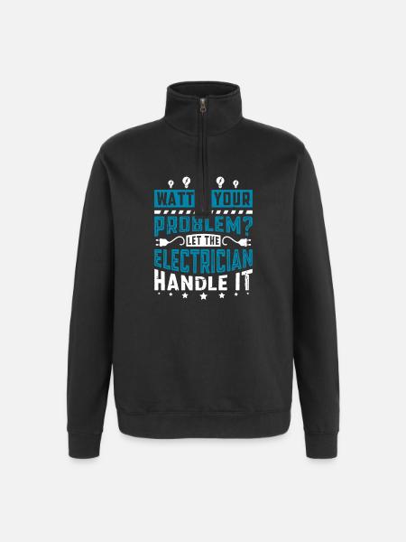 Electrician, Electronics Technician, Electrician - Quarter-Zip Sweatshirt - black