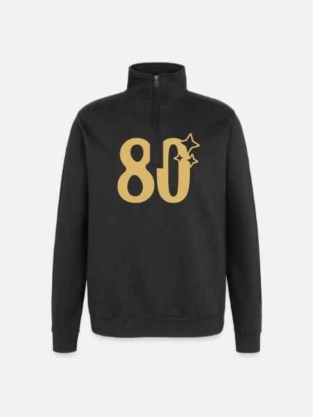 80e anniversaire 80e Étoile d’Or - Sweat à zip 1/4 - noir