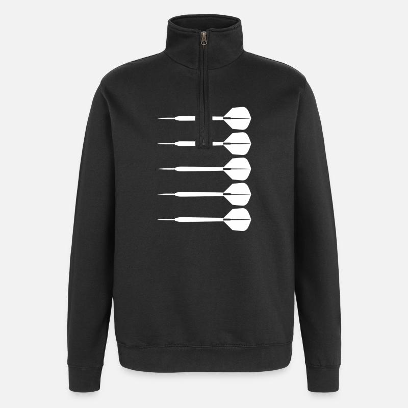 Dartpfeile - Quarter-Zip-Sweatshirt - Schwarz