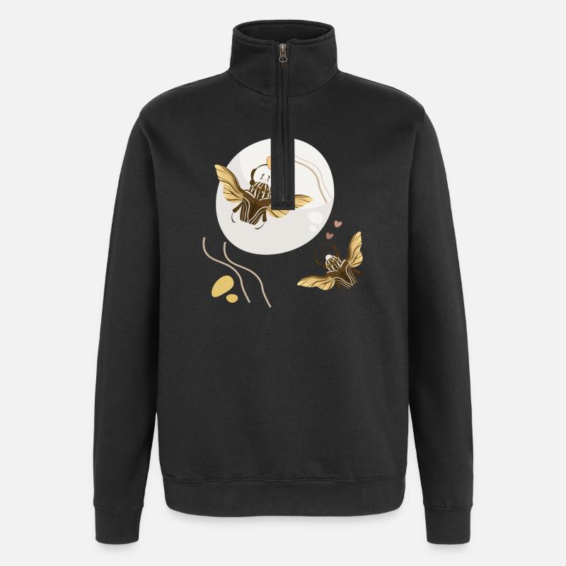 Insecte - Sweat à zip 1/4 - noir