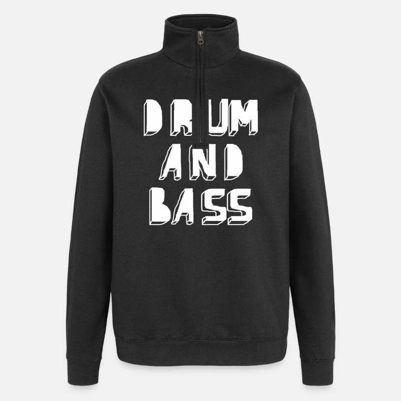 Glyphe néon drum and bass - Sweat à zip 1/4 - noir