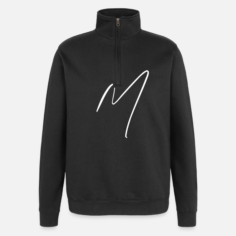 m - Sweat à zip 1/4 - noir