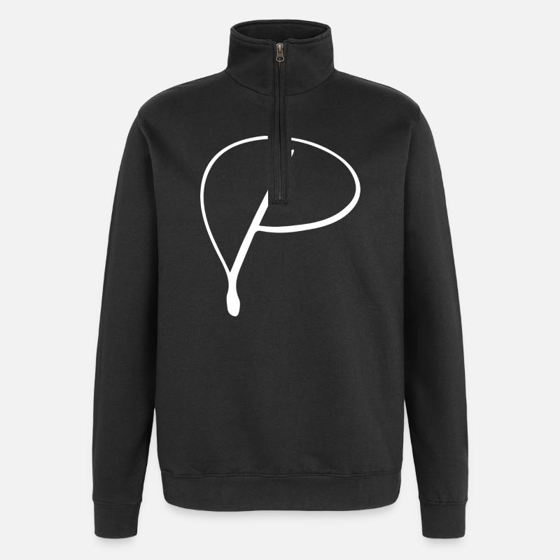 P - Sweat à zip 1/4 - noir