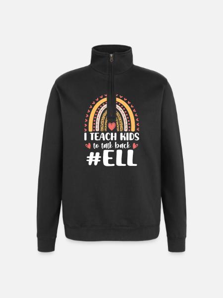 ELL Teacher English Language - Quarter-Zip Sweatshirt - black