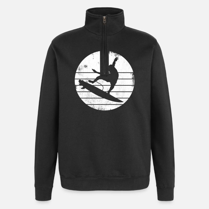 Conception de surfeur - Sweat à zip 1/4 - noir