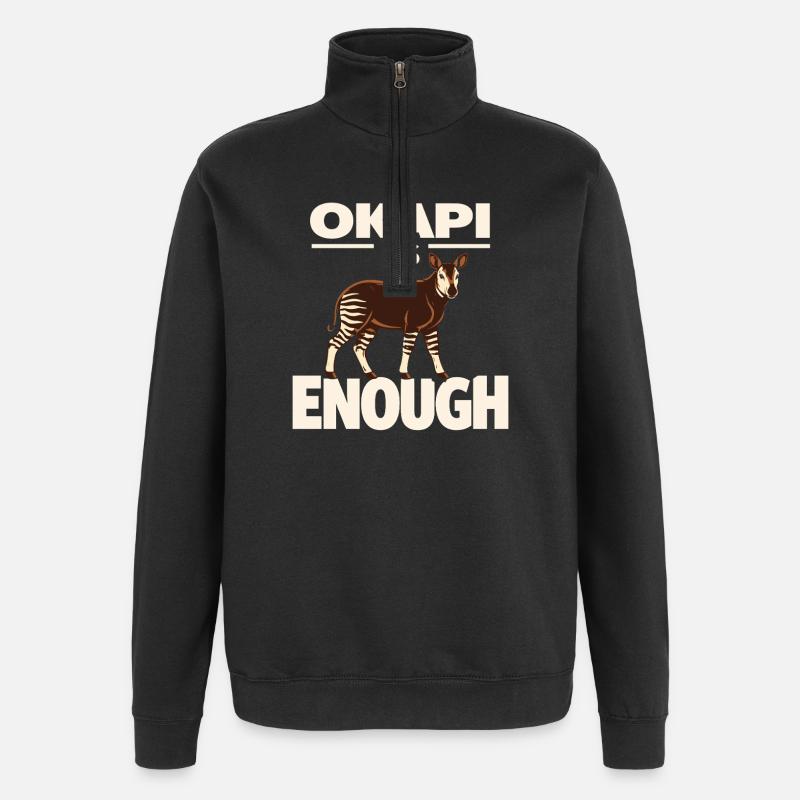 Okapi-liebhaber Okapi-tier Seltene Tierweltliebe - Quarter-Zip-Sweatshirt - Schwarz