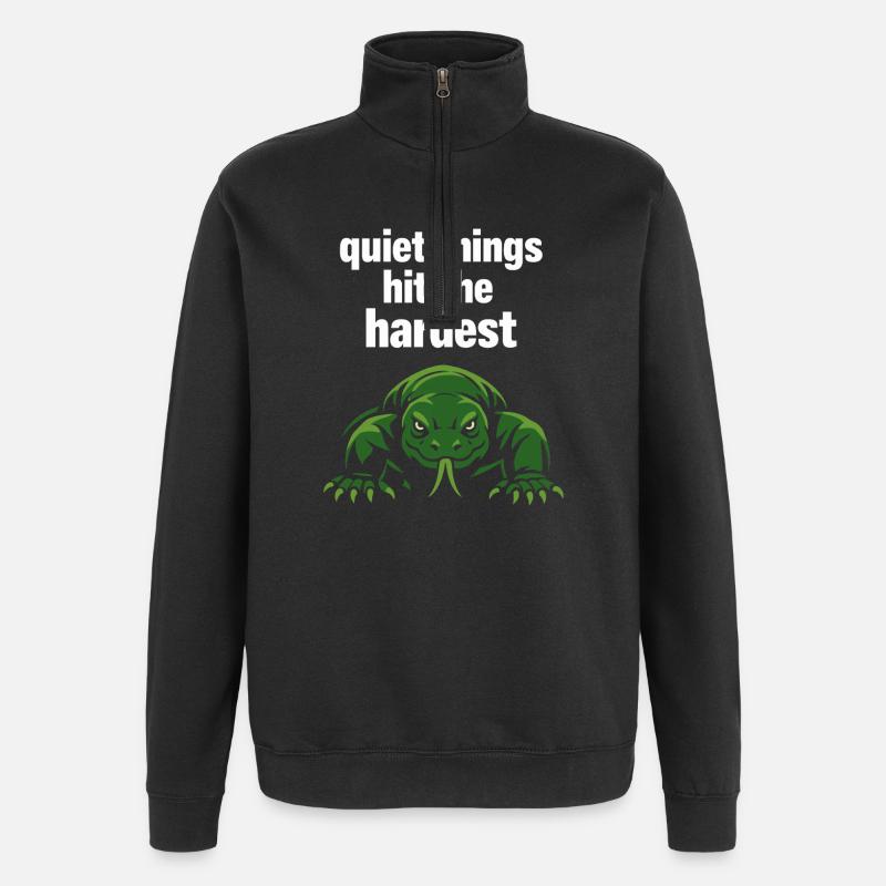 Amant du dragon de Komodo - Sweat à zip 1/4 - noir