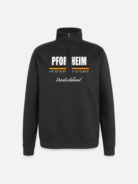 Pforzheim - Quarter-Zip-Sweatshirt - Schwarz