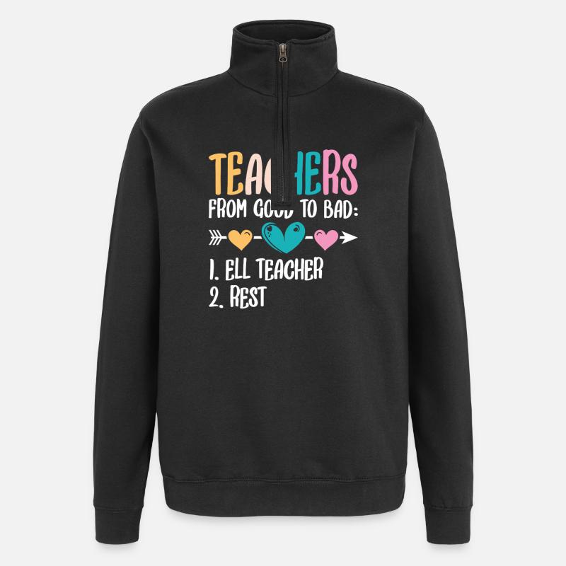 ELL-Lehrer englische Sprache - Quarter-Zip-Sweatshirt - Schwarz