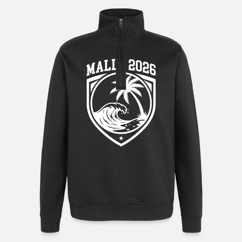 Plage de Malle 2026 - Sweat à zip 1/4 - noir