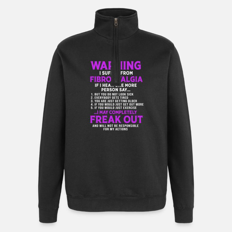 Fibromyalgie Fibro - Sweat à zip 1/4 - noir