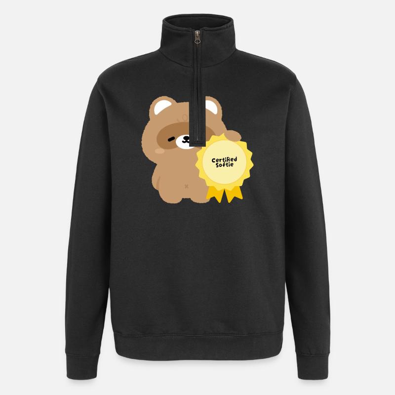 Castor Doux certifié - Sweat à zip 1/4 - noir