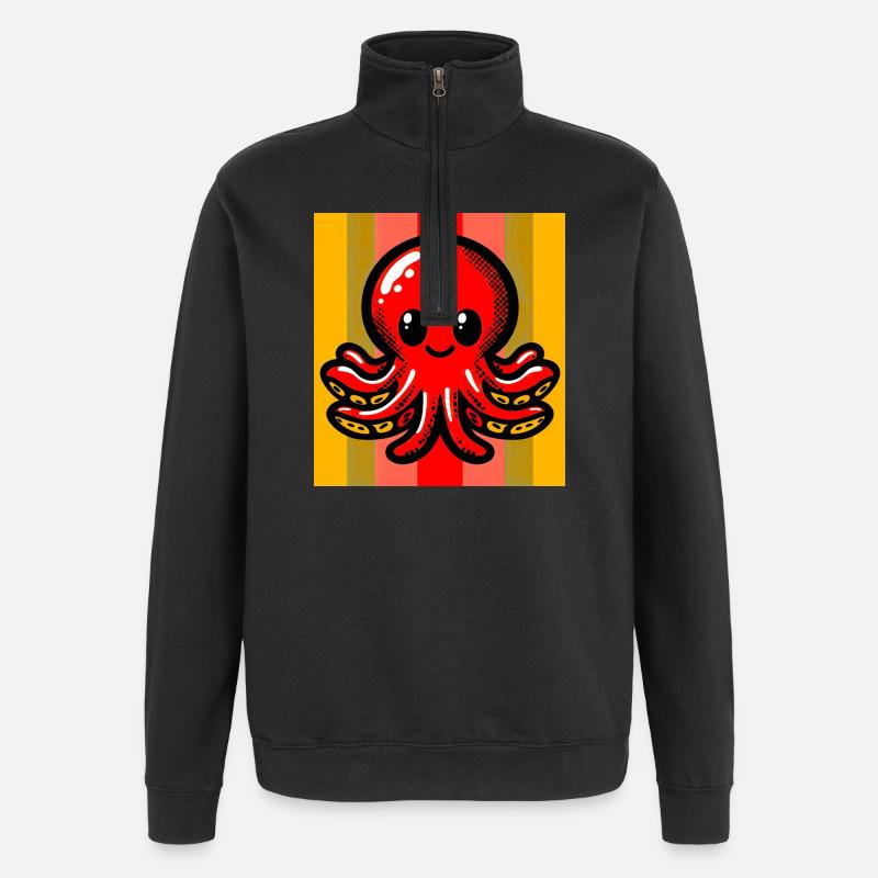 Octopus - Quarter-Zip Sweatshirt - black