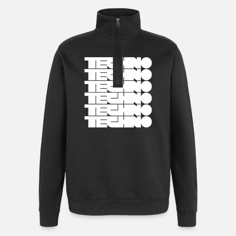 Techno Music Bold Abstract Geometry logo - Sweat à zip 1/4 - noir