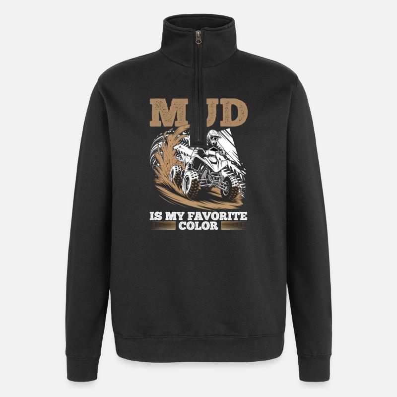 Quad ATV Garçons Hommes Quad Wheeler - Sweat à zip 1/4 - noir