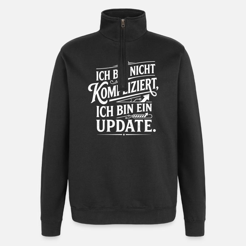 Ich bin ein Update nicht kompliziert - Quarter-Zip-Sweatshirt - Schwarz