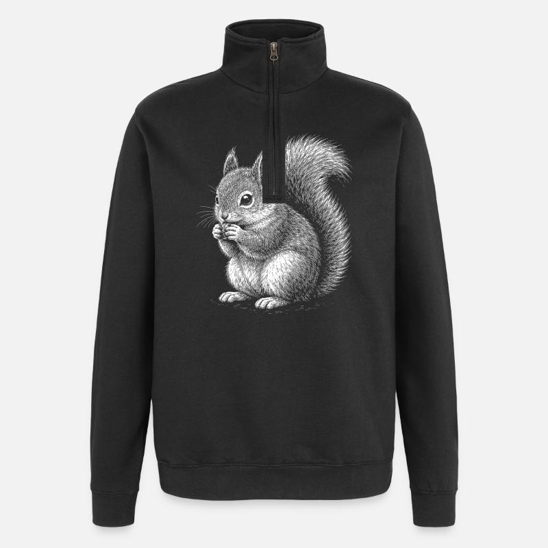 Eichhörnchen - Quarter-Zip-Sweatshirt - Schwarz