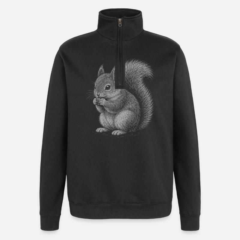 Eichhörnchen - Quarter-Zip-Sweatshirt - Schwarz