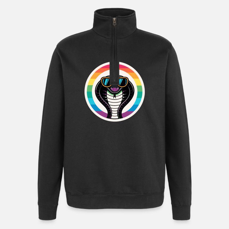Royal Cobra Rainbow Retro Eyeglasses - Quarter-Zip Sweatshirt - black