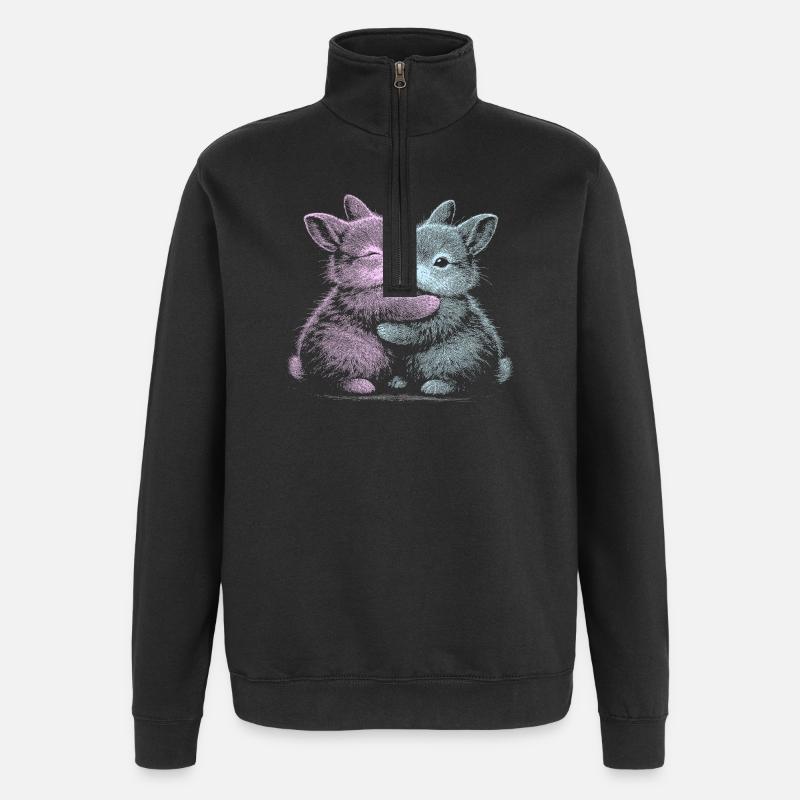 Lapin pygmée - Sweat à zip 1/4 - noir