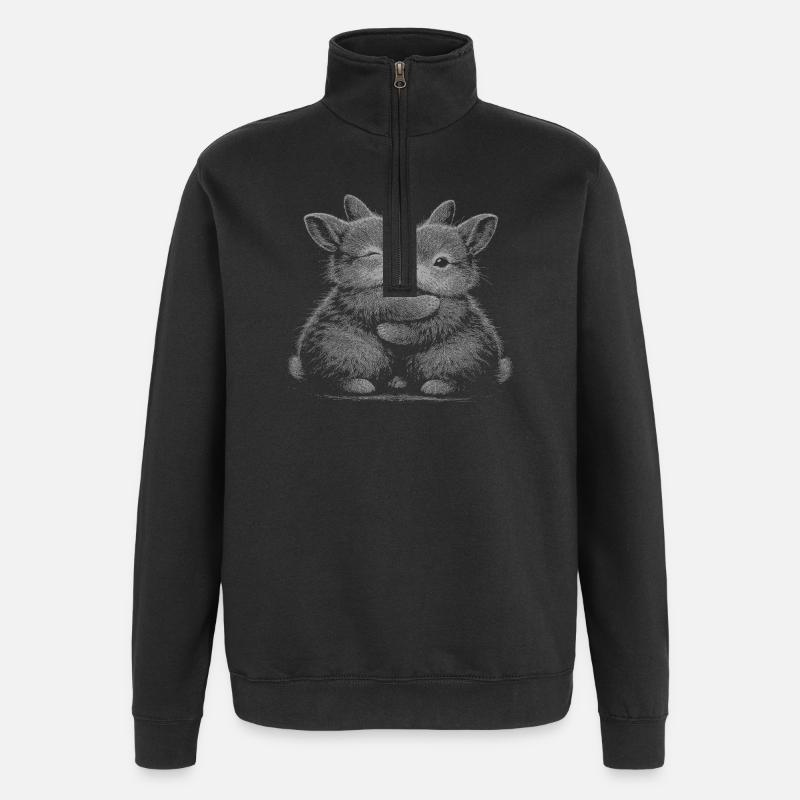 pygmy rabbit - Quarter-Zip Sweatshirt - black