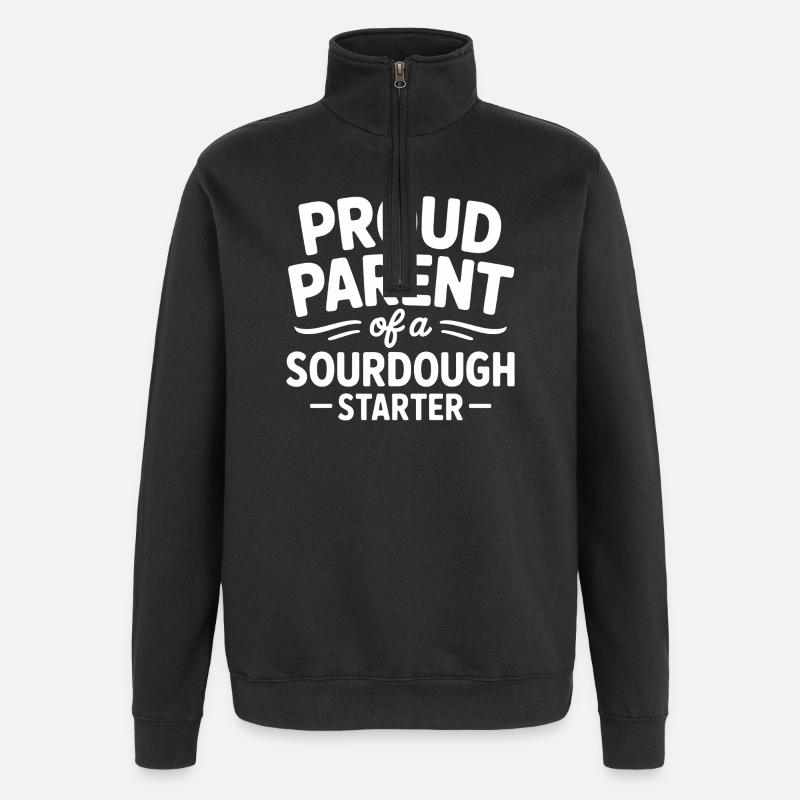 Stolzer Sauerteigstarter-Elternteil - Quarter-Zip-Sweatshirt - Schwarz