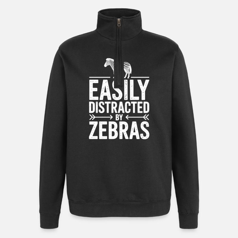 Zebra Sprüche Zebras Lustiges Zebra Geschenk - Quarter-Zip-Sweatshirt - Schwarz