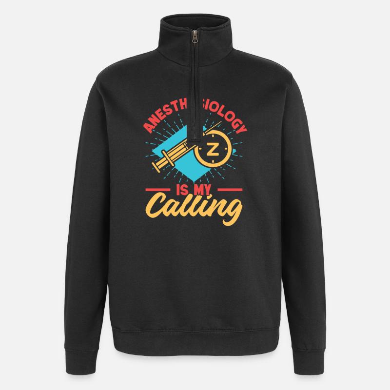 Anesthesiologist Is My Calling Anesthesia - Quarter-Zip Sweatshirt - black