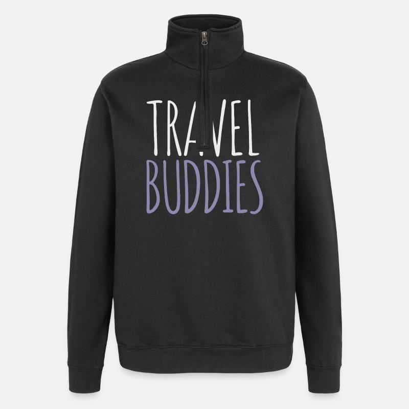 Amis de voyage - Sweat à zip 1/4 - noir