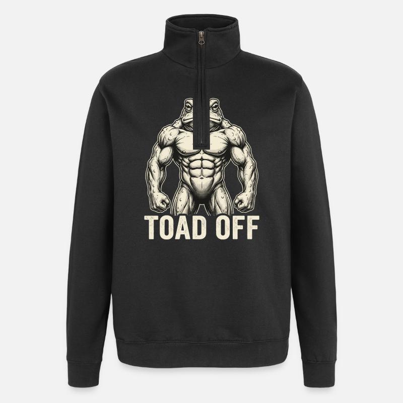 Toad Off Internet Meme Frog - Quarter-Zip Sweatshirt - black