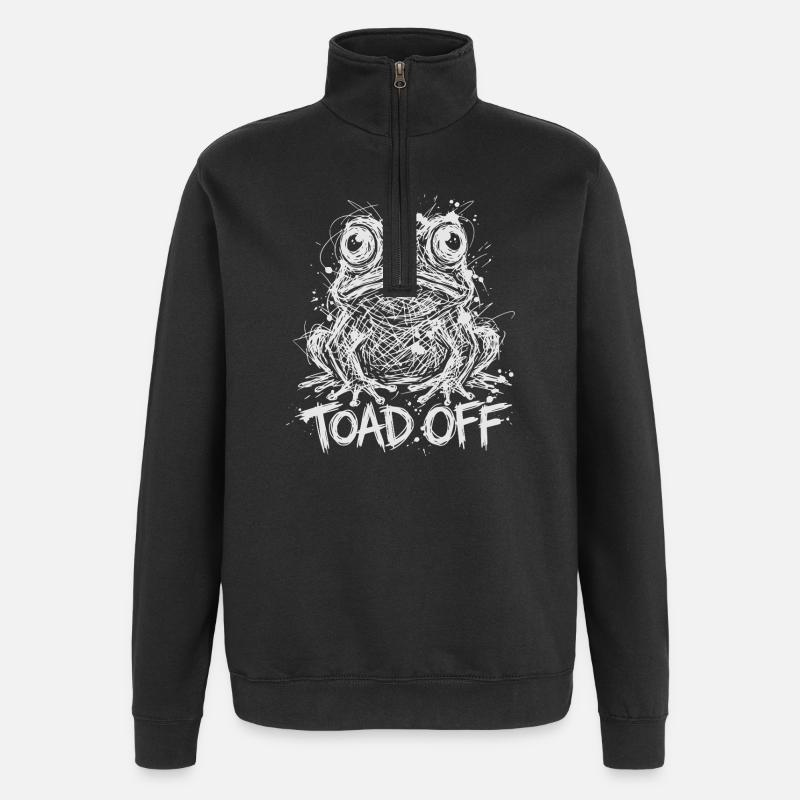 Toad Off Internet Meme Frog - Quarter-Zip Sweatshirt - black