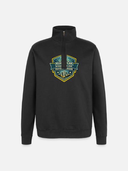 Kluge Planung Schach Sieg - Quarter-Zip-Sweatshirt - Schwarz
